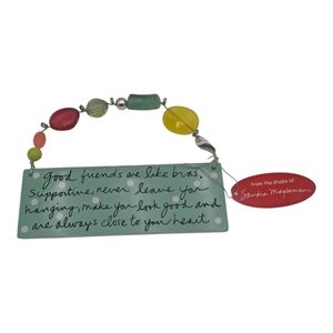 Sandra Magsamen Ceramic Plaque with Multicolor Beads Wall Art Decor Friendship